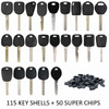 Automotive Transponder Key Shells + Xhorse Super Chips Bundle (115 Shells + 50 Super Chips) - Aftermarket
