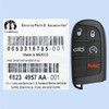 Chrysler Dodge SRT Logo 5 Button Smart Key M3N-40821302, 68234957AA, 433 MHz - New OEM