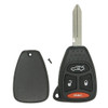 Chrysler, Dodge, Jeep 4 Button Remote Head Key Shell Replacement Case with Screw KOBDT04A - Aftermarket