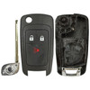 Chevrolet 3 Button Flip Key Replacement Case & Pad with DWO4 Keyway