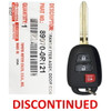 (Discontinued) Toyota 3 Button Remote Head Key GQ4-52T, 89070-0C050, 315 MHz - New, OEM