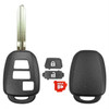 Durashell Toyota/Scion 3 Button Remote Head Key Shell w/ Chip Holder