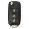 Keyless2Go Volkswagen 4 Button Remote Flip Key with CAN Chip NBG010180T, 5K0837202AE, 315 MHz - Premium Aftermarket