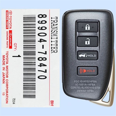 Lexus 4 Button Proximity Key HYQ14FBA 89904-78070, 89904-78470 - New OEM