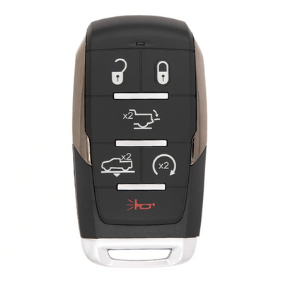 Ram 6 Button Smart Key with Platinum Trim OHT-4882056, 68442917AB, 433 MHz - Aftermarket - Closeout