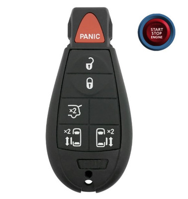 Chrysler Dodge Volkswagen 6-Button Proximity Remote IYZ-C01C 68070394AJ 433 MHz, Refurbished Recase