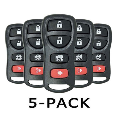 Keyless2Go Infiniti Nissan 4-Button Remote KBRASTU15 28268-5Y701, Pack of 5