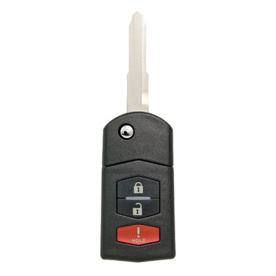 Keyless2Go 3 Button Remote Flip Key Replacement for Mazda KPU41788