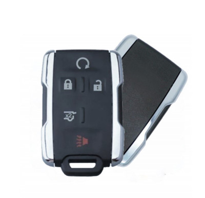 GM 5-Button Remote M3N-32337100 13580081 / 13577768 315 MHz Chrome Trim, Standard Aftermarket