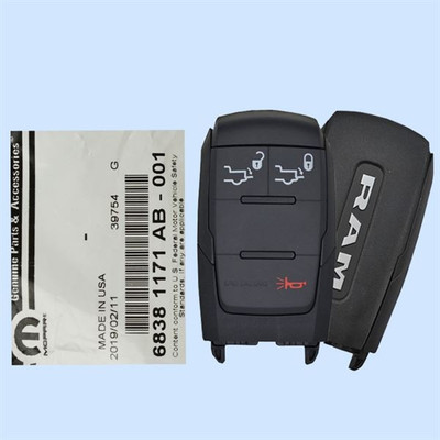 Ram 3-Button Smart Key GQ4-76T 68381171AB 433 MHz, New OEM