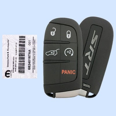 Dodge Jeep 5 Button Smart Key SRT Logo M3N-40821302, 68240167AA, 433 MHz - New, OEM