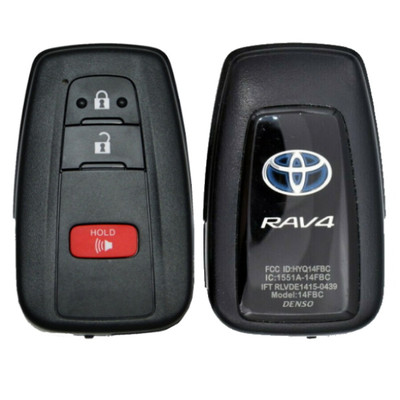 Toyota 3 Button Blue RAV4 Logo Proximity Smart Key HYQ14FBC, 8990H-42270, 433 MHz - New, OEM