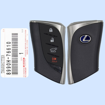 Lexus 4 Button Proximity Smart Key, Blue Logo, HYQ14FBZ, 8990H-76610, 315Mhz, New OEM 