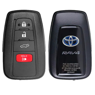 Toyota 4 Button Proximity Smart Key Blue RAV4 Logo HYQ14FBC, 8990H-42260, 433 MHz - New, OEM
