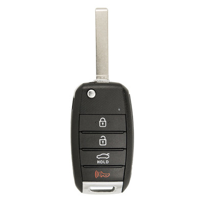 Kia 4 Button Remote Flip Key, Non-Transponder, SY5JFRGE04, 95430-D4010, 433 MHz - Refurbished, Grade B - Closeout