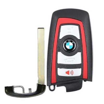 BMW 4 Button Red Trim Smart Key CAS4 - YGOHUF5767, 9312533-03, 433 MHz - New, OEM