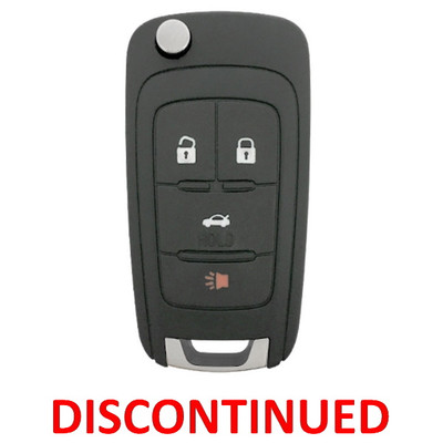 (Discontinued) Chevrolet 4 Button Remote Flip Key OHT01060512, 13501259, 433 MHz - New, OEM