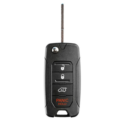 Keyless2Go Jeep, Fiat 4 Button Remote Flip Key 2ADFTFI5AM433TX, FI5-AM433TX, 433 MHz - Premium Aftermarket