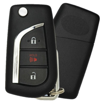 Toyota 3 Button Remote Flip Key Shell Replacement Case MOZB3M2F2L, 89070-F4082 - Aftermarket
