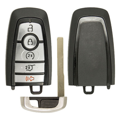 Ford, Lincoln 5 Button Smart Key Shell Replacement Case M3N-A2C931426, M3N-A3C054339, M3N-A3C108397 - Aftermarket
