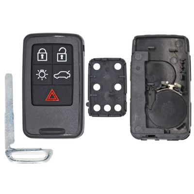 Volvo 5 Button Smart Key Shell Replacement Case KR55WK49264, KR55WK49266, KR55WK49267 - Aftermarket