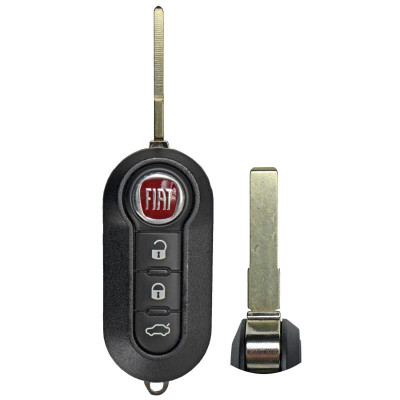 Fiat 3 Button Non-Prox Remote Flip Key RX2TRF198, 68091228AD, 433 MHz (Marelli BCM) - Refurbished, Grade A