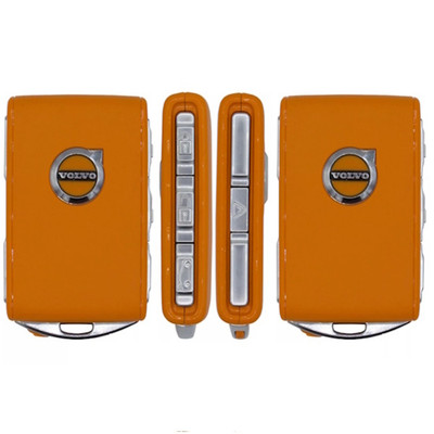 Volvo 4 Button Smart Key Orange Leather, YGOHUF8423, 32425221, 433 MHz - Refurbished, Grade A