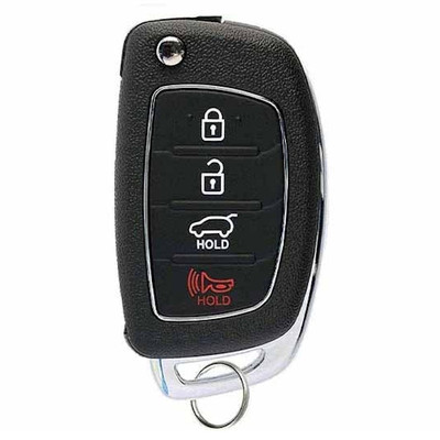 Hyundai 4 Button Remote Flip Key Shell Replacement Case TQ8-RKE-4F25, 95430-D3010 - Aftermarket