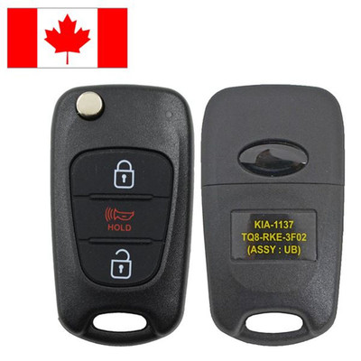 Canadian Version - Kia 3 Button Remote Flip Key TQ8-RKE-3F02, TQ8HM-T034, 315 MHz - Refurbished, Grade A