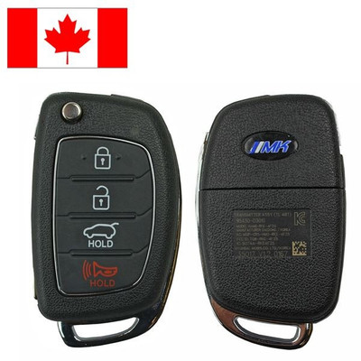 Canadian Version - Hyundai 4 Button Remote Flip Key TQ8-RKE-4F25, 95430-D3010, 433 MHz - Refurbished, Grade A