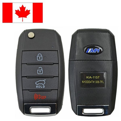 Canadian Version - Kia 4 Button Remote Flip Key NYODD4TX1306-TFL, 95430-3W350, 315 MHz - Refurbished, Grade A
