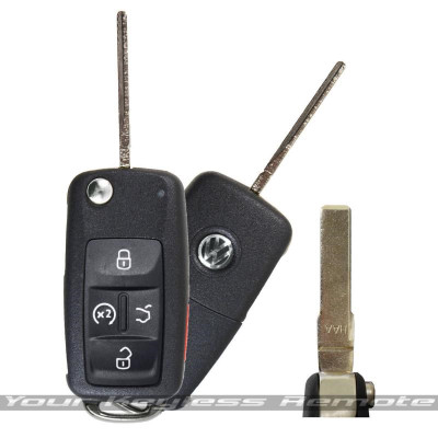 Volkswagen 5 Button Flip Key NBG010206T, 561837-202-A, 315 MHz - Refurbished, Grade A