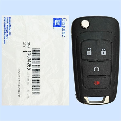Chevrolet 4 Button Non-PEPS Remote Flip Key KR55WK500733, 13501916, 315 MHz - New, OEM