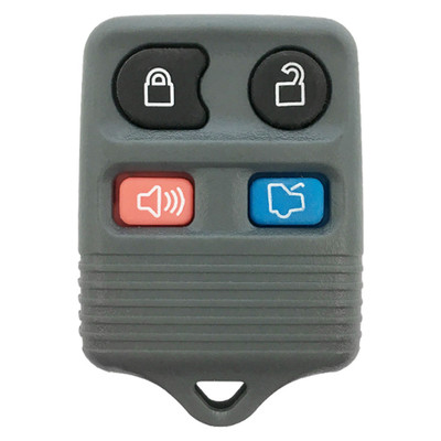 Electronics not included   Ford/Lincoln/Mercury gray 4 button remote shell/pad replacement (WITHOUT passive memory switch) - Closeout