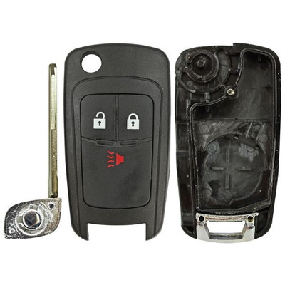 Chevrolet 3 Button Flip Key Replacement Case &amp; Pad with DWO4 Keyway