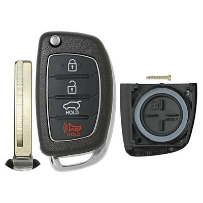Hyundai 4 Button Remote Flip Key Shell Replacement Case TQ8-RKE-3F04, 95430-4Z101 - Aftermarket