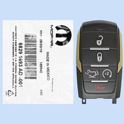 Ram 5 Button Smart Key OHT-4882056, 68291693AD, 433 MHz - New, OEM