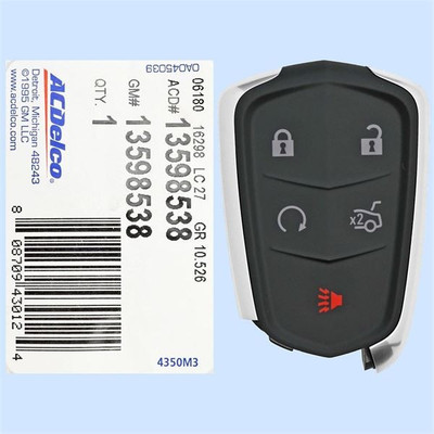Cadillac 5 Button Smart Key HYQ2EB, 13598538, 433 MHz - New, OEM