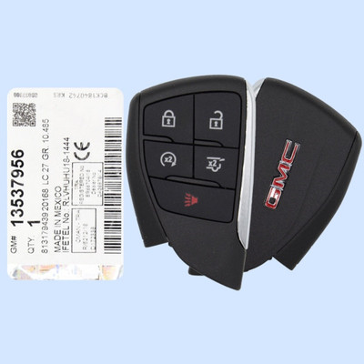 GMC 5 Button Smart Key YG0G21TB2, 13537956, 433 MHz - New OEM