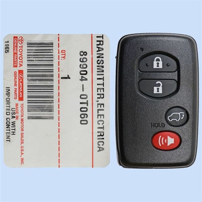Toyota 4 Button Proximity Smart Key (GNE Board - 5290) HYQ14ACX, 89904-0T060, 315 MHz - New, OEM