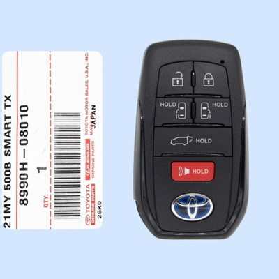Toyota 6 Button Proximity Key HYQ14FBX, 8990H-08010, "G" Board - Blue Logo, New OEM