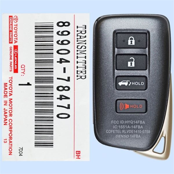 Lexus 4 Button Proximity Key HYQ14FBA 89904-78070, 89904-78470 - New OEM