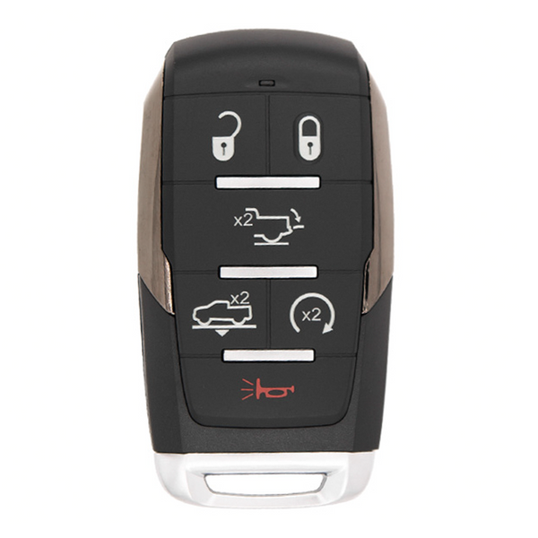 Ram 6 Button Smart Key with Platinum Trim OHT-4882056, 68442917AB, 433 MHz - Aftermarket - Closeout