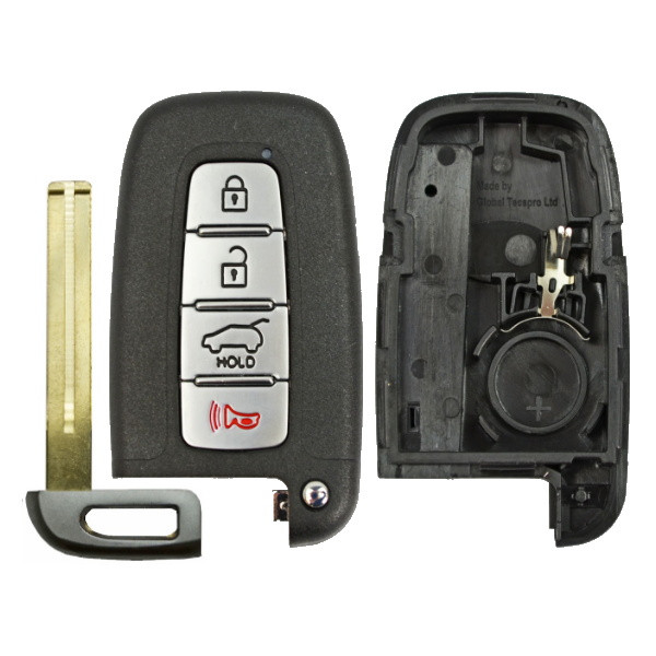Hyundai, Kia 4 Button Smart Key Shell Replacement Case with High Security Insert SY5HMFNA04 - Aftermarket