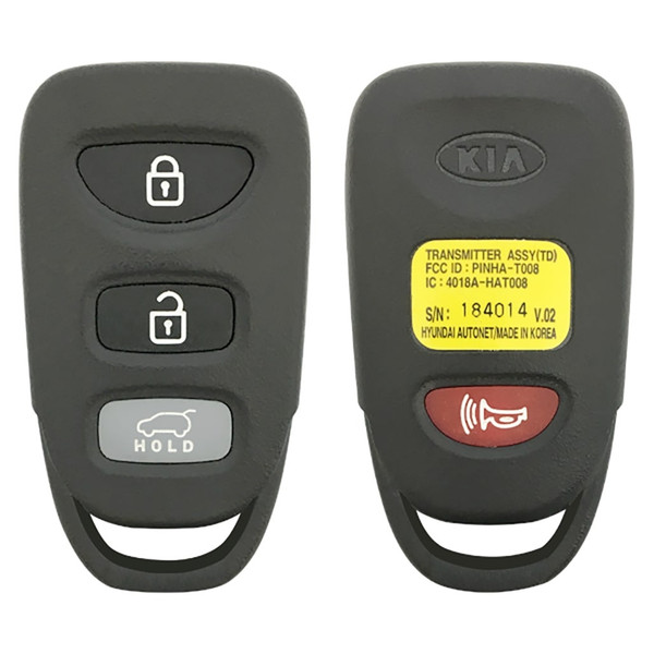 Kia 4 Button Remote PINHA-T008, 95430-1M110, 315 MHz - Refurbished Recase