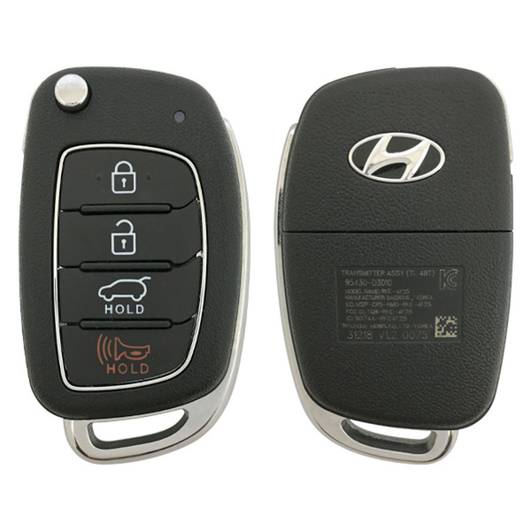 Hyundai 4 Button Remote Flip Key TQ8-RKE-4F25 (TL 4BT), 95430-D3010, 433 MHz - Refurbished, Grade A