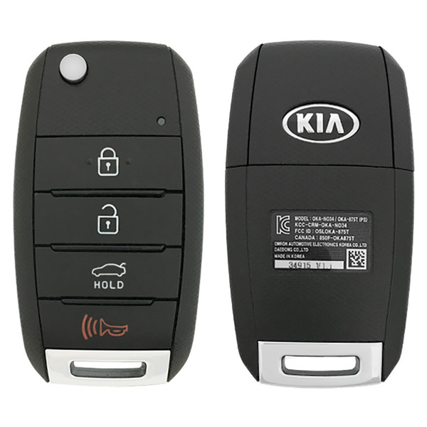Kia 4 Button Remote Flip Key NYODD4TX1306-TFL, 95430-2T560, 315 MHz - Refurbished, Grade A