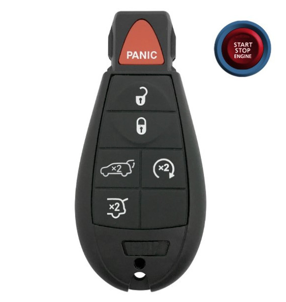 Jeep 6-Button Smart Key IYZ-C01C 68051666AI 433 MHz, Refurbished Recase