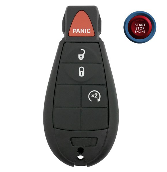 Chrysler Dodge Jeep 4-Button Smart Key IYZ-C01C 68066871AF 433 MHz, Refurbished Recase