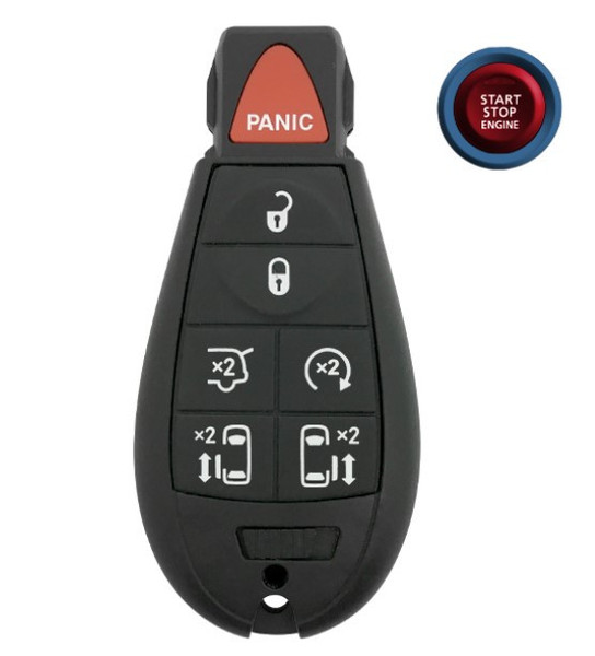 Chrysler Dodge Volkswagen 7-Button Proximity Remote IYZ-C01C 05026590AI 433 MHz, Refurbished Recase